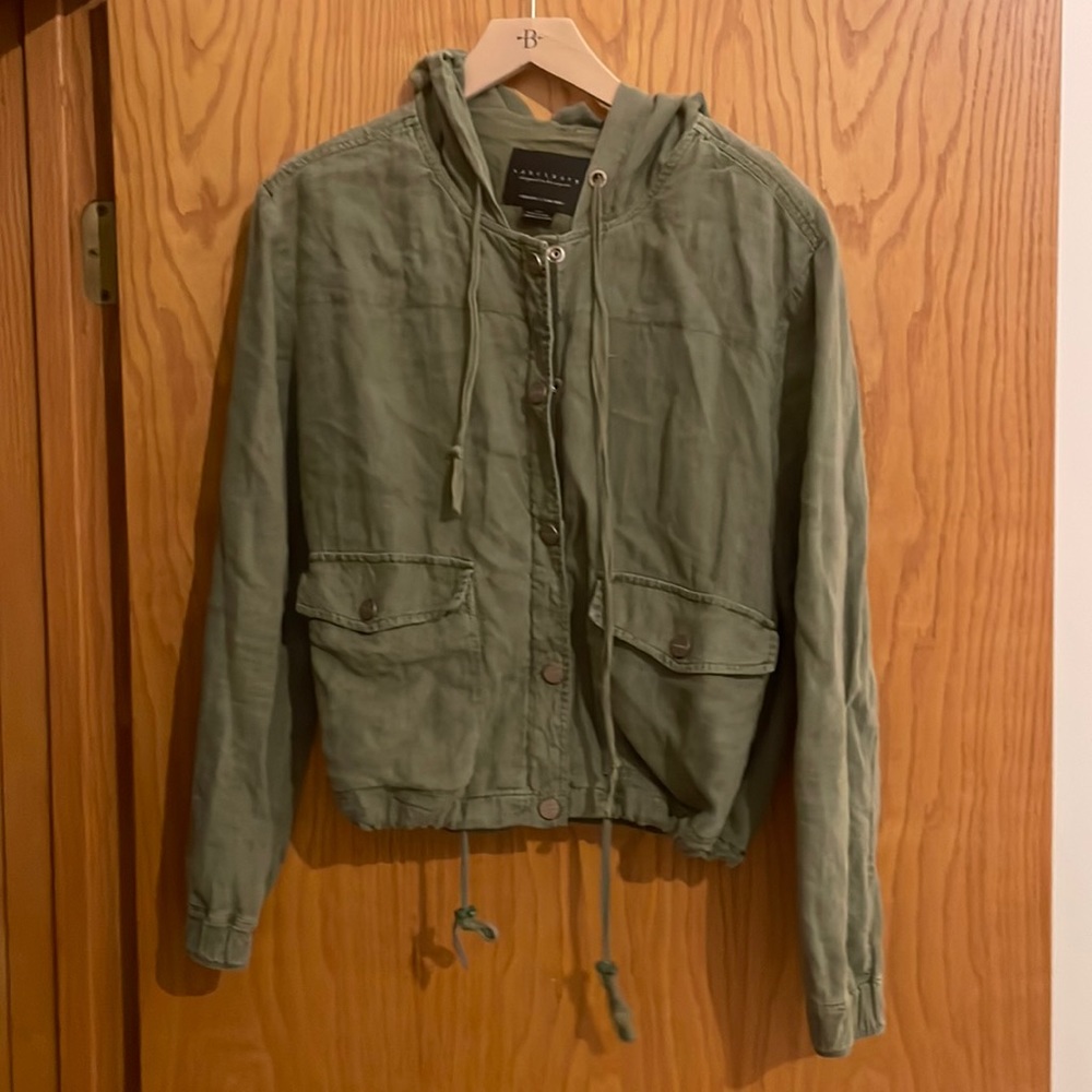 100% linen green jacket